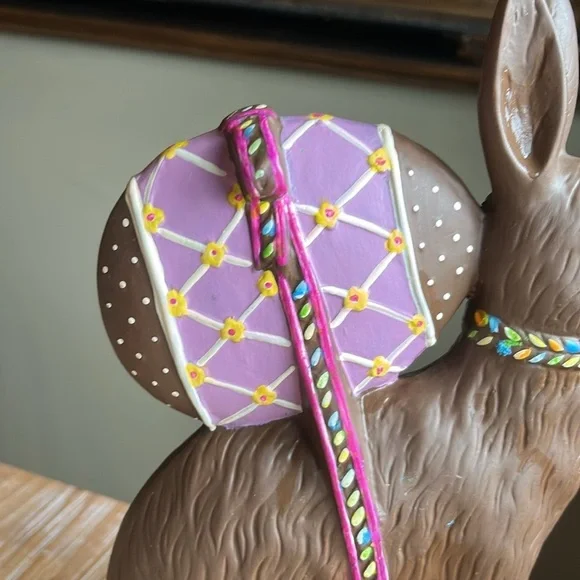 Large Vintage Faux Chocolate Bunny Egg Rabbit Easter Decor. - Picture 3 of 10